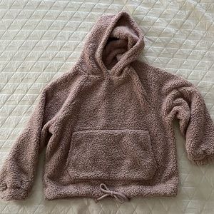 American Eagle woman’s M blush pink Sherpa Hoodie